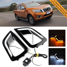 Load image into Gallery viewer, 2Pcs LED DRL Daytime Fog Light for Nissan Navara NP300 2015 2016 2017 2018 Car light styling Black Trim White and Yellow Light
