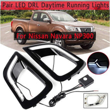 Load image into Gallery viewer, 2Pcs LED DRL Daytime Fog Light for Nissan Navara NP300 2015 2016 2017 2018 Car light styling Black Trim White and Yellow Light
