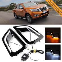 Load image into Gallery viewer, 2Pcs LED DRL Daytime Fog Light for Nissan Navara NP300 2015 2016 2017 2018 Car light styling Black Trim White and Yellow Light
